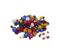 Creotime Mélange de pompons à paillettes 5-40 mm 150 pièces