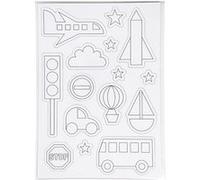 Creotime pages à colorier magnétiques véhicules 15 x 21 cm Blanc G