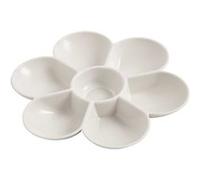 Creotime palette forme de fleur blanche 17,5 cm 7 compartiments plastique G