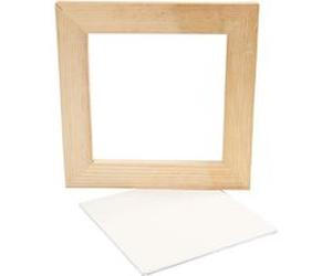 Creotime panneau en toile avec cadre 20,8 x 20,8 x 20,8 x 1,5 cm Ivoire G