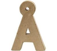 Creotime papier mâché lettre Å 10 cm Marron
