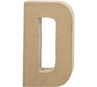 Creotime papier mâché lettre D 20,5 cm Marron G