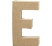 Creotime papier mâché lettre E 20,5 cm Marron G