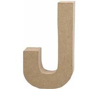 Creotime papier mâché lettre J 20,5 cm Marron G