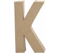 Creotime papier mâché lettre K 20,5 cm Marron G
