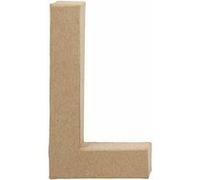 Creotime papier mâché lettre L 20,5 cm Marron G
