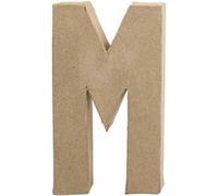 Creotime papier mâché lettre M 20,5 cm Marron G