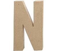 Creotime papier mâché lettre N 20,5 cm Marron G