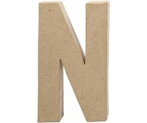 Creotime papier mâché lettre N 20,5 cm Marron G