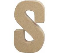 Creotime papier mâché lettre S 20,5 cm Marron G