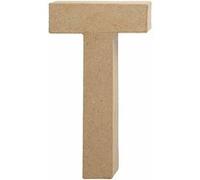 Creotime papier mâché lettre T 20,5 cm Marron G