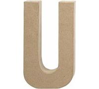 Creotime papier mâché lettre U 20,5 cm Marron G