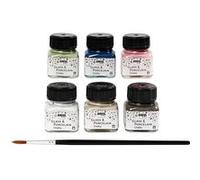 Creotime peinture 6 pièces 20 ml verre & porcelaine craie multicolore Multicolore G