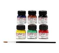 Creotime peinture 6 pièces 20 ml verre & porcelaine multicolore classique Multicolore G