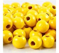 Creotime perles 12 mm 40 pcs jaune Jaune