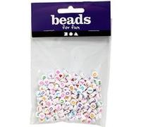 Creotime perles 200 pièces lettres blanches/multicolores Blanc G