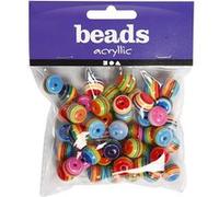 Creotime perles 50 pièces acrylique multicolore Multicolore