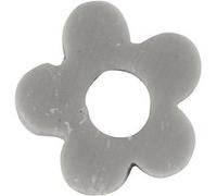 Creotime perles d'argile fleurs grises 6 mm 145 pièces Gris