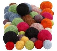 Creotime perles de laine 10/20 mm 52 pcs Multicolore G
