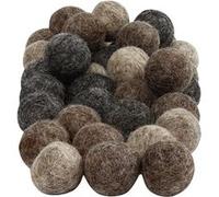 Creotime perles de laine 20 mm brunes 64 pièces Marron G