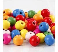 Creotime Perles en bois mélangées multicolores 10 mm Multicolore G