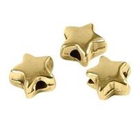 Creotime perles étoiles 5,5 x 5,5 mm plaquées or 3 pièces Doré G
