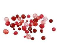Creotime perles facettées mélange rouge 250 g Rouge
