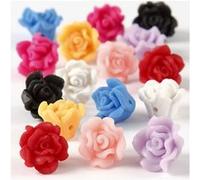 Creotime perles roses d'argile multicolores 16 mm 16 pièces