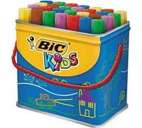 BIC Feutres de coloriage Kids Decoralo – Lavables, pointe extra large – Boîte métallique de 30