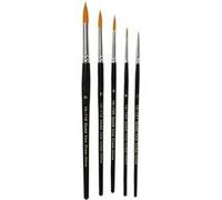 Creotime pinceaux noirs ronds 5 pcs (1-4-8-12-18) Noir G