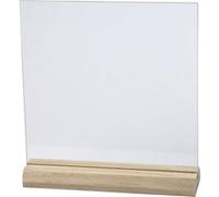 Creotime plaque de verre avec base en bois 10 pièces 15,5 x 15,5 cm G