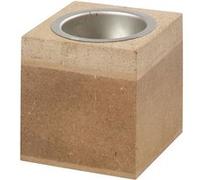 Creotime porte-bougie à réchaud MDF 6 x 6 x 6 cm marron chacun Marron G