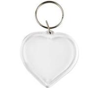 Creotime porte-clés coeur 40 x 40 mm 25 pièces transparent Transparant G