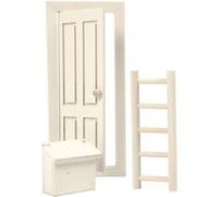 Creotime porte en bois 8-18 cm claire en 2 parties Ivoire G