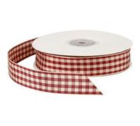 Creotime ruban 25 m 20 mm rouge-crème à carreaux Rouge G