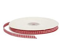 Creotime ruban 50 m 6 mm rouge-blanc quadrillé Rouge G