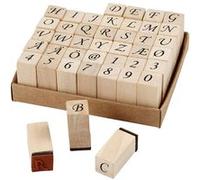 Creotime série de timbres alphabet 13 x 13 x 32 mm 42 parties Marron G