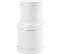 Creotime set Boîtes à tambour en carton 11-13 cm blanc 2 pièces Blanc G