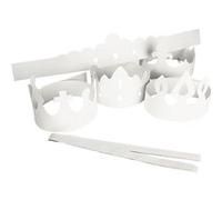Creotime set de bricolage couronnes junior 60 cm carton blanc 5 pièces Wit G