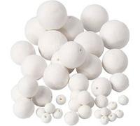 Creotime Set de mélange de boules de coton 42 pièces blanc Blanc G