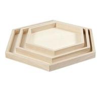 Creotime Set de plateaux en bois 3 pièces Marron clair G