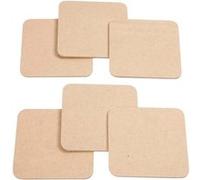 Creotime Sous-verres carrés 6 pièces 10 cm bois clair Blank G