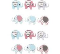 Creotime Stickers 3D éléphants 25 x 31 x 7 mm 12 pièces Bleu G