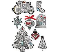 Creotime Stickers 3D Motifs de Noël 32-80 x 25-65 mm 8 pièces Bleu G