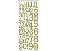 Creotime stickers paillettes chiffres or 10 x 24 cm Doré G