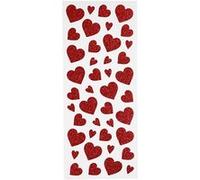 Creotime stickers paillettes coeurs rouge 10 x 24 cm 84-pièces Rouge G