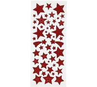 Creotime stickers paillettes étoiles rouge 10 x 24 cm 110 pièces Rouge G