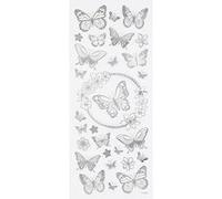 Creotime stickers papillon argent 10 x 24 cm 28-pièces Argent G