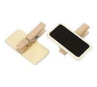 Creotime tableaux noirs avec pinces à linge 4 x 2 cm bois clair 12 pièces Bois G
