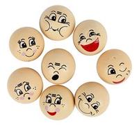 Creotime têtes en bois 20 mm 16 pcs Ivoire G